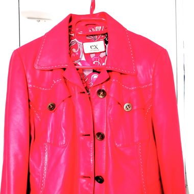 Damen Lederjacke rot neuwertig feines Nappaleder