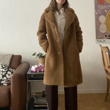 Stand Studio Beige Teddy Coat