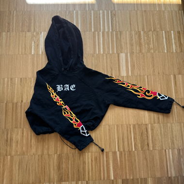Short Hoodie with Flames