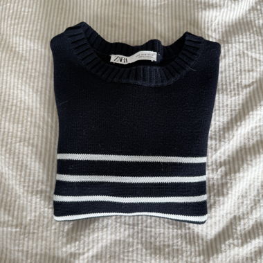 Blau Weiss gestreifter Zara Pullover