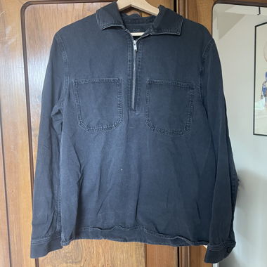 Quarter zip denim shirt