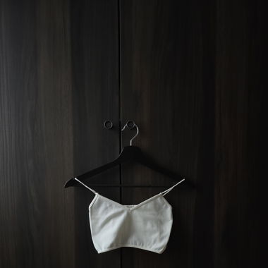 Stradivarius Ribbed Cream Crop Top