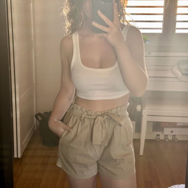 Short d'été Zebra XS beige avec ceinture