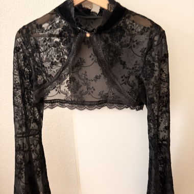 Spitzen-Crop-Top schwarz