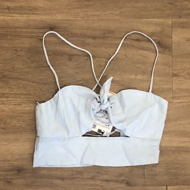 Kurzes Top Zara hellblau