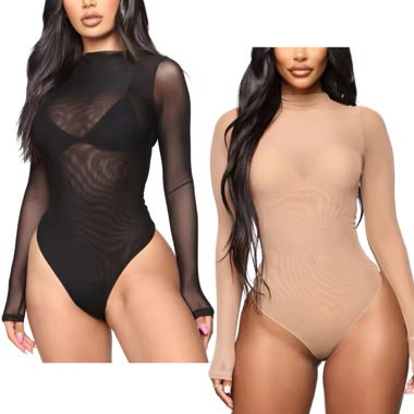 Bodysuit in beige or black! 