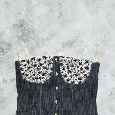 vintage denim button-up top
