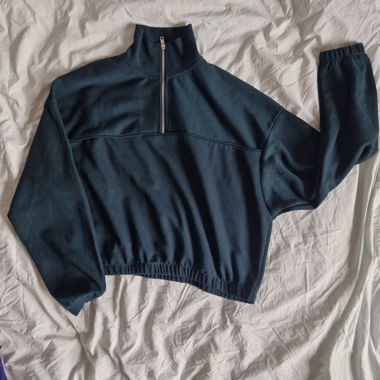 Maglione Quarter-Zip verde scuro