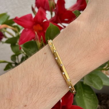Bracciale Rigido Cristalli Dorati