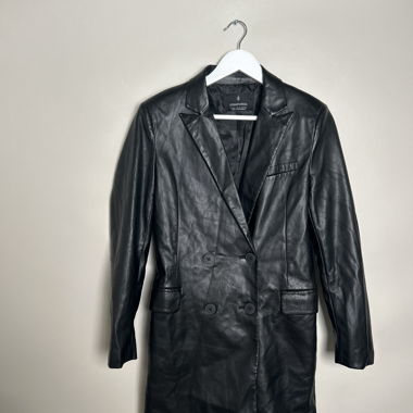 Blazer nero in ecopelle