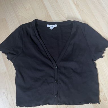 Cardigan nero a maniche corte di Subdued