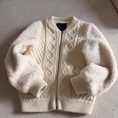 Maje cream-coloured cardigan with teddy sleeves