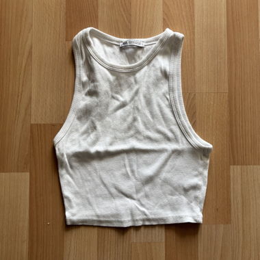 White Ribbed Tank Top