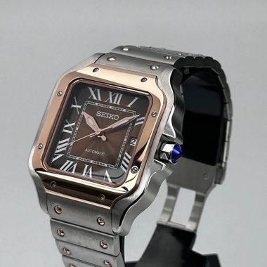 Cartier Santos Mod “Two-Tone Brown”