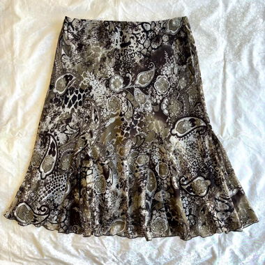 “Glass” floral paisley mesh skirt