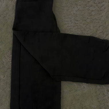 Pantalon noir en lin à jambes larges