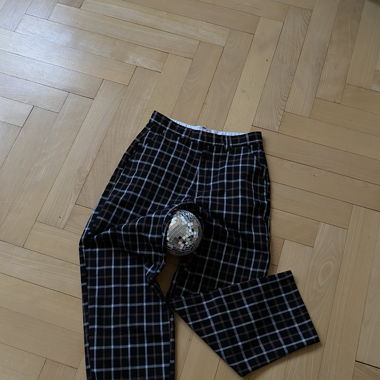 Karrierte Stoffhose