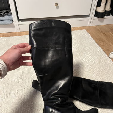 schwarze Lederstiefel vialis 38