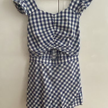 Pagliaccetto a quadretti vichy blu