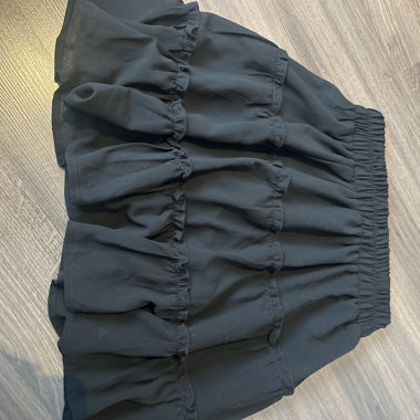 Black Ruffled Mini Skirt
