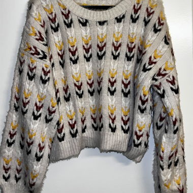 Pull tricot à motifs