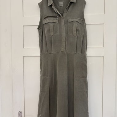 Robe chemise vert olive « Cream »