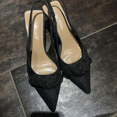 Kitten heels schwarz-glitzer