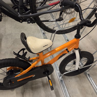 Orange children's bicycle 12-inch