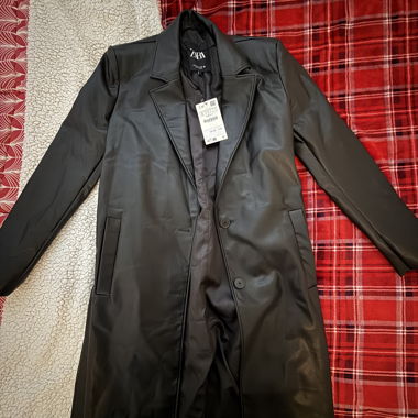 Long Leather Jacket ZARA
