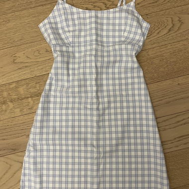 Brandy Melville light blue checkered mini dress