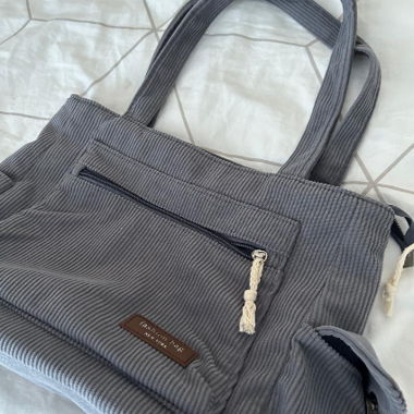 Grey Corduroy Bag