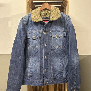Veste en jean Quiksilver à col teddy