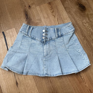 Jeans-Minirock hellblau