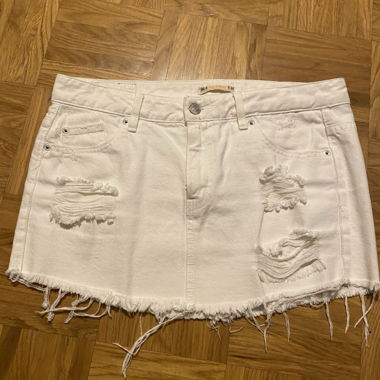 White Denim Mini Skirt