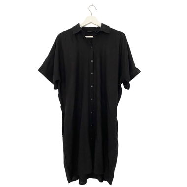 Schwarzes Hemdblusenkleid 