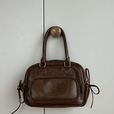 Borsa elegante marrone in ecopelle