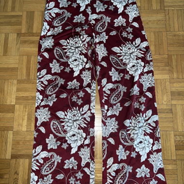 Pantalon large motif floral