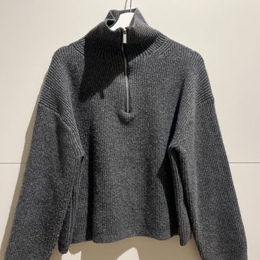 Pull en maille chiné gris
