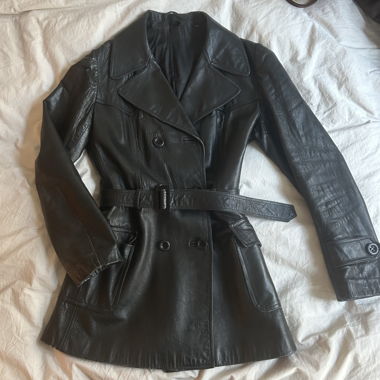 100% leather jacket with belt 