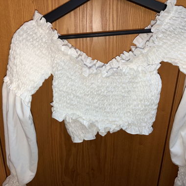 Crop Top Blanc Style Chemisier