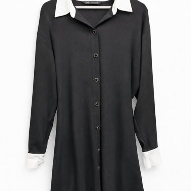 Abito-camicia nero mini-midi