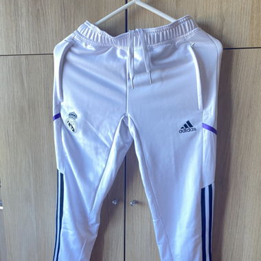 Real Madrid adidas white sports jogging pants