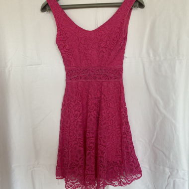Abito in pizzo rosa M