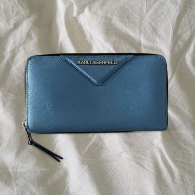 Portefeuille Large Karl Lagerfeld – Cuir Bleu Clair
