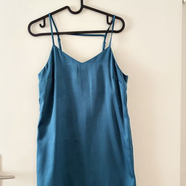 H&M, Turquoise Satin Dress, Size 36
