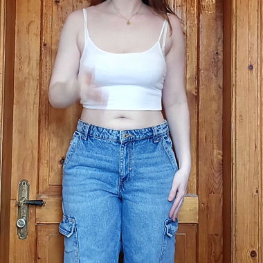 Blue jeans cargo pants