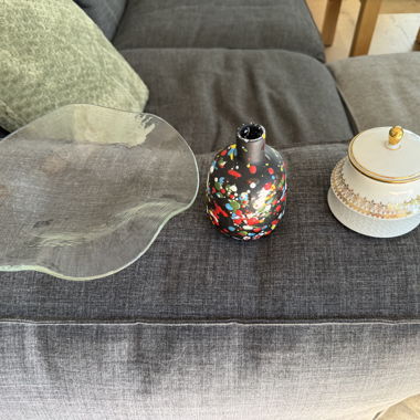 Bundle: Vase, Zuckerdose, Glasi Hergiswil Schale