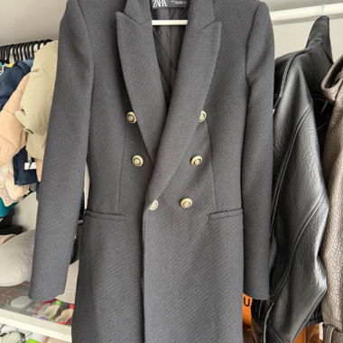 Zara black double-breasted coat