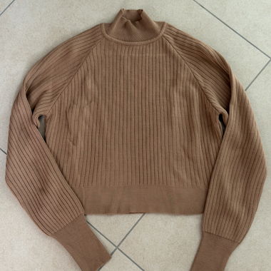 Ribbed Knit Turtleneck Sweater
