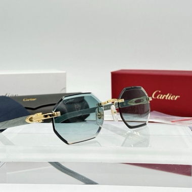 Occhiali Cartier Verde Legno Oro
